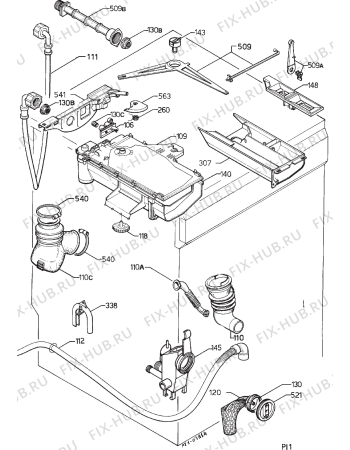 Взрыв-схема стиральной машины Electrolux EW800W - Схема узла Hydraulic System 272